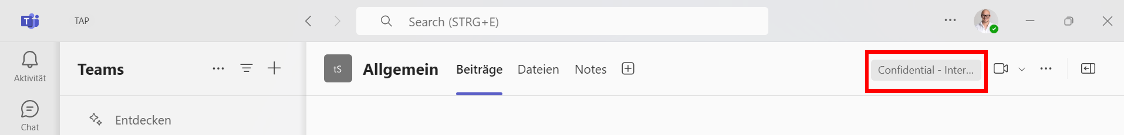 Sensitivity Label in Microsoft Teams